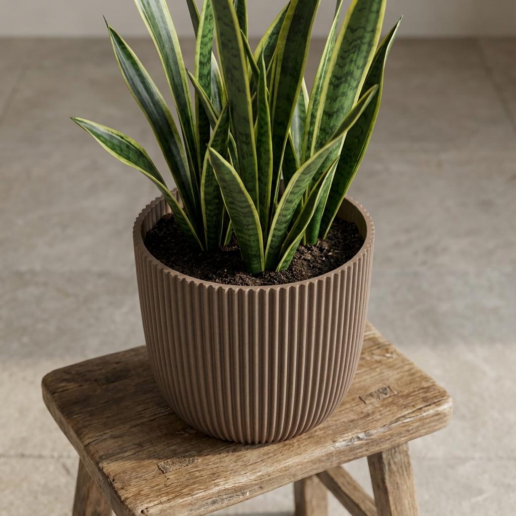 Pot Capi Nature Groove Made With Warm - taupe - Ø22cm