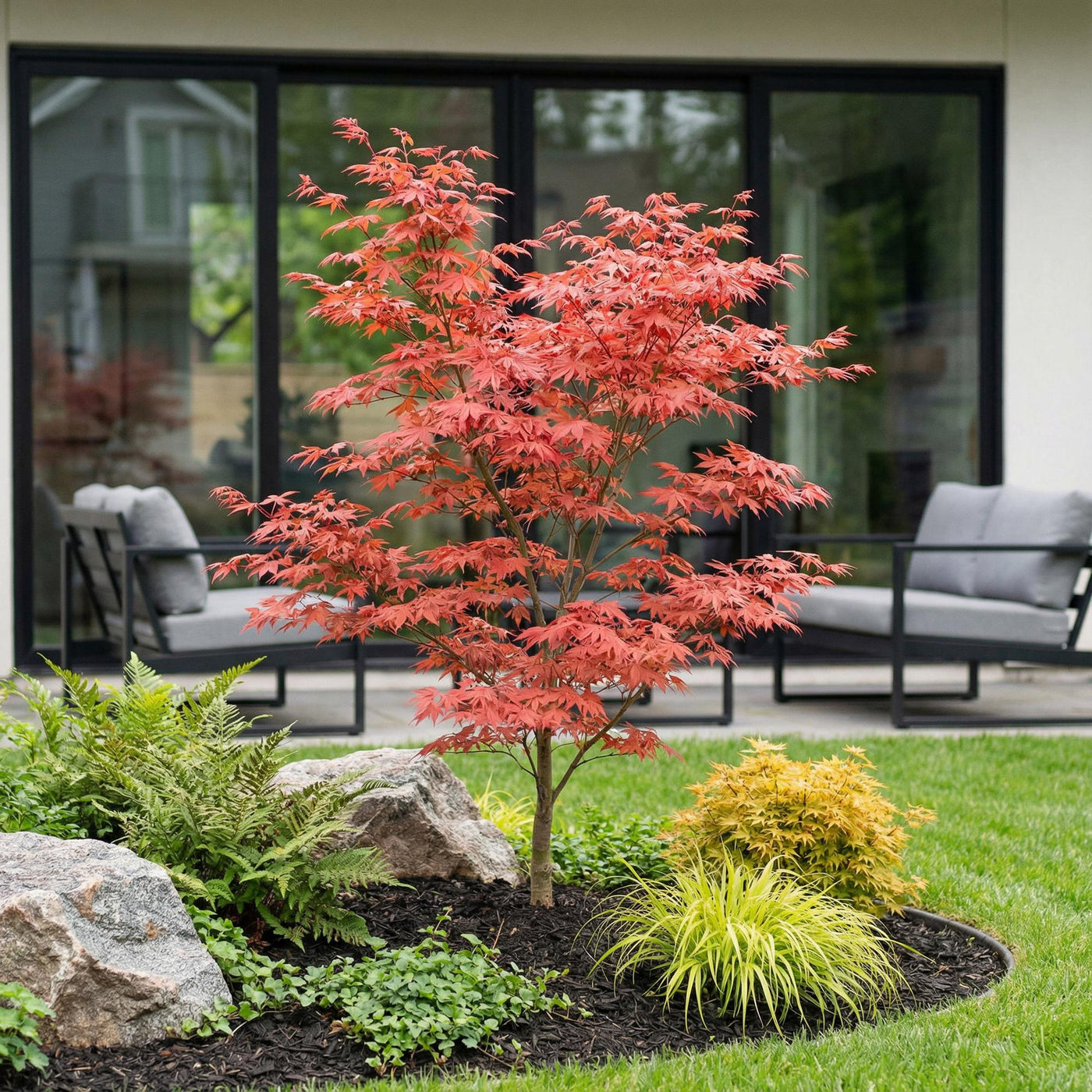 Japanse Esdoorn - Acer palmatum Atropurpureum - paars - Ø26cm - ↕90cm
