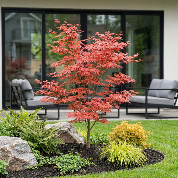 Japanse Esdoorn - Acer palmatum Atropurpureum - paars - Ø26cm - ↕90cm