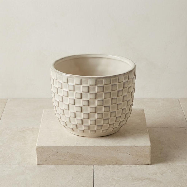 Pot Mini relief - wit - Ø7cm