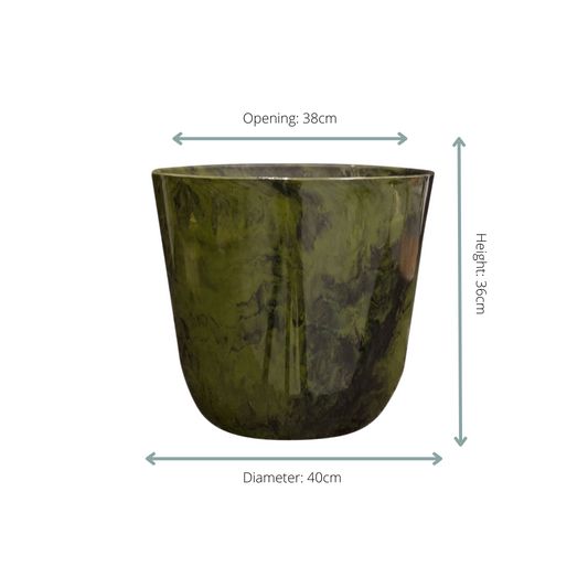 Pot Palermo marble - groen - Ø40cm - ↕36cm