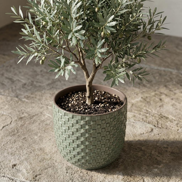 Pot Mini relief - groen - Ø7cm