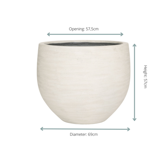 Pot Jumbo Orb - ivory washed - Ø69cm - ↕57cm