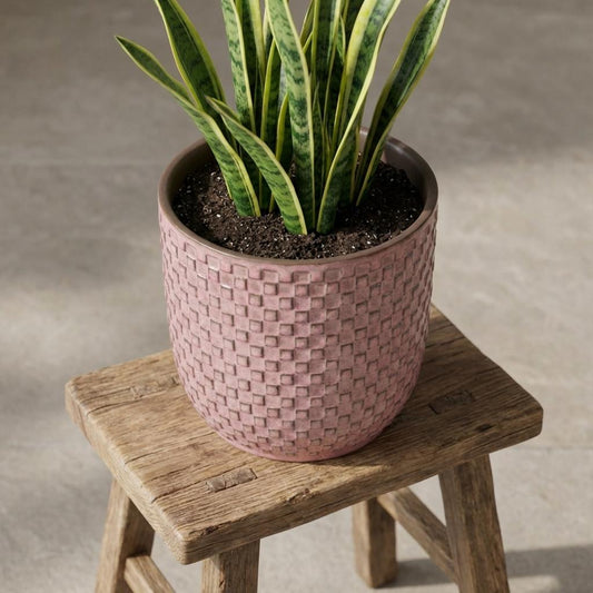 Pot Mini relief - roze - Ø7cm