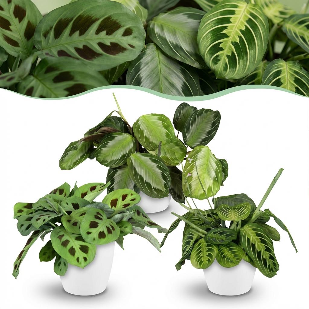 Gebedsplant - Maranta leuconeura - incl. sierpot wit - Ø12cm - ↕25cm