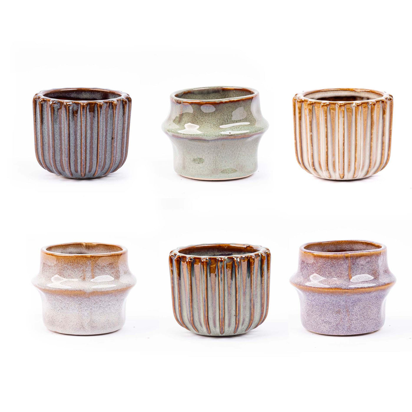 Potten Barcelona - aardetinten - set van 6 - Ø8cm