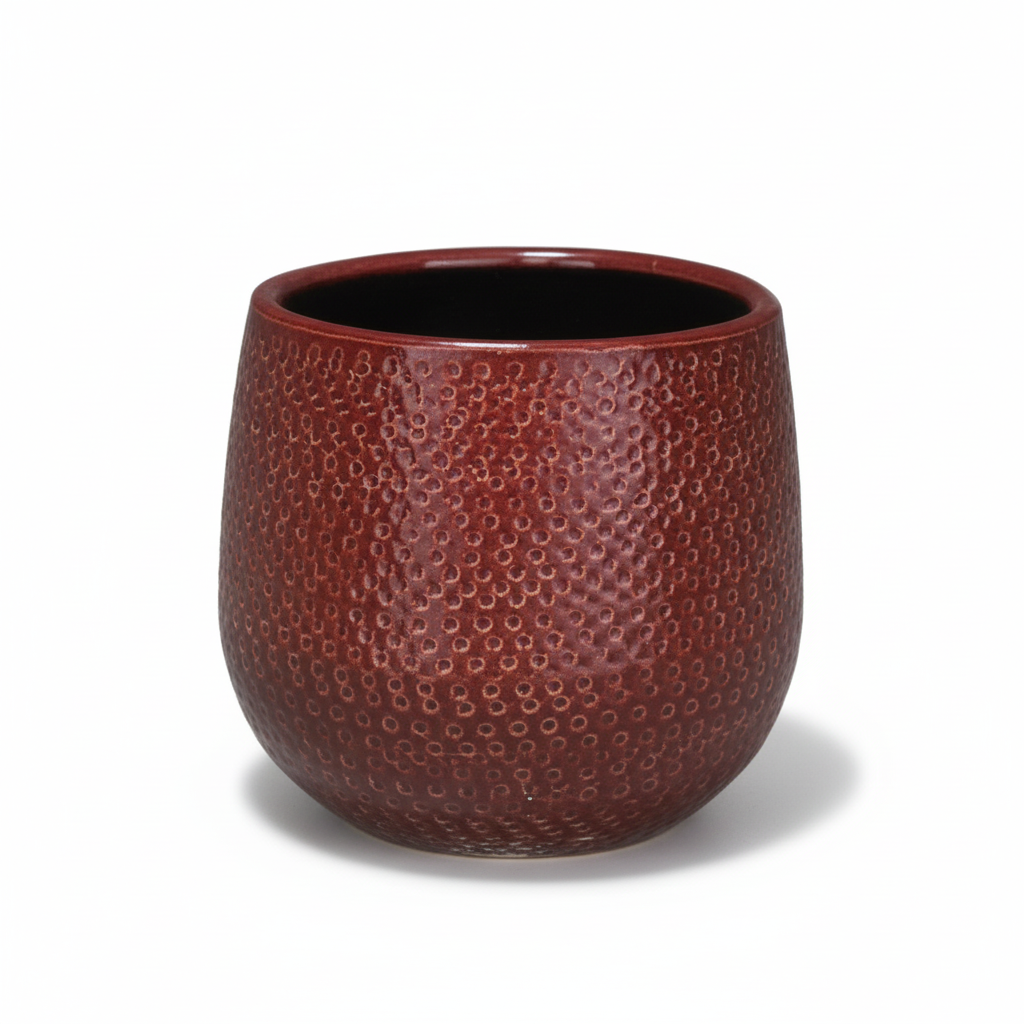 Pot Gabriel rond - bordeaux - Ø14cm