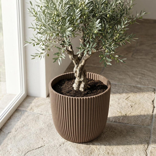 Pot Capi Nature Groove Made With Warm - taupe - Ø25cm