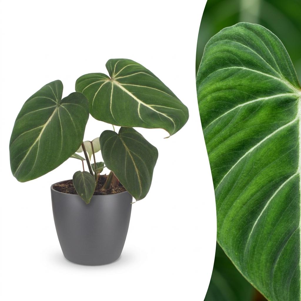 Philodendron Gloriosum - incl. Elho Potter - grijs - Ø12cm - ↕25cm