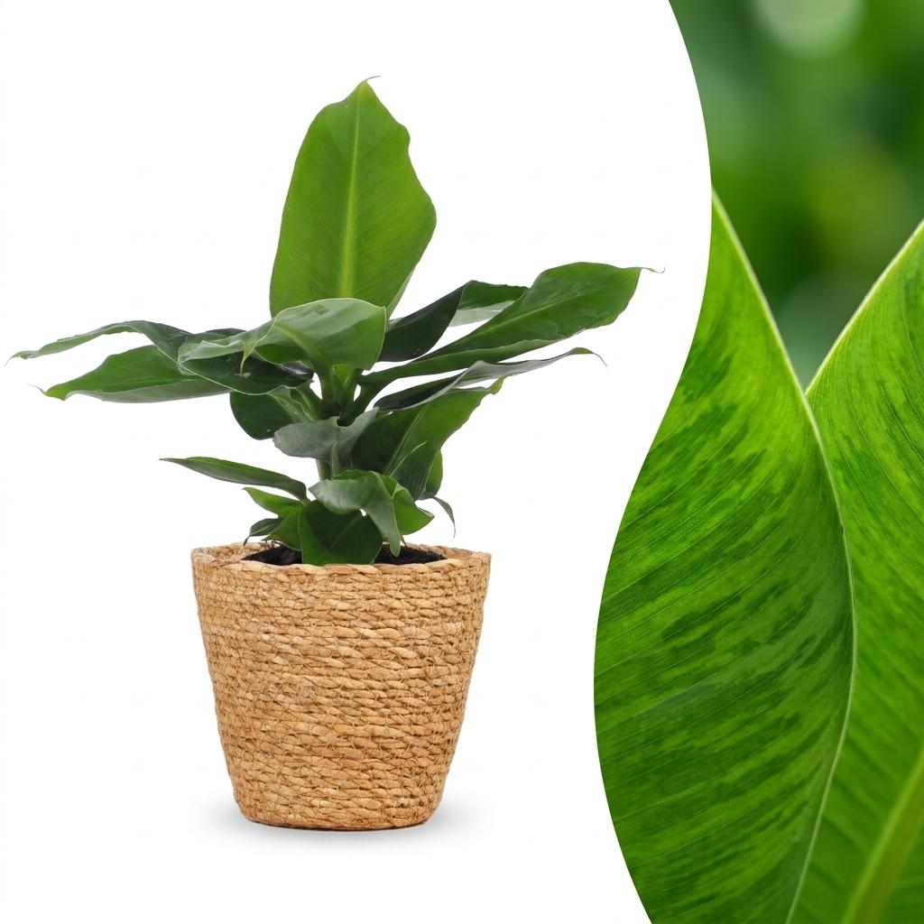 Bananenplant - Musa Oriental Dwarf - incl. mand - Ø12cm - ↕30cm
