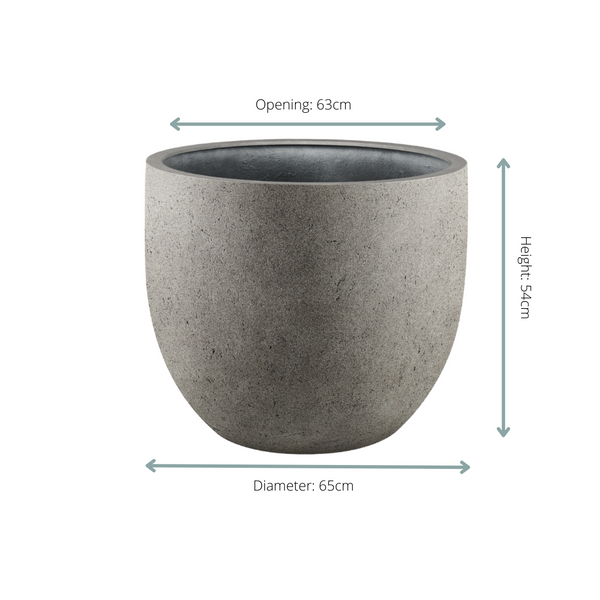 Pot Grigio New Egg - natural concrete - Ø65cm - ↕54cm