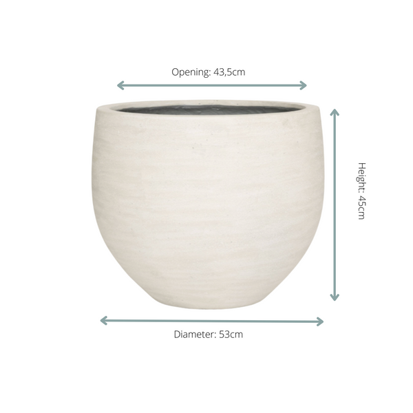 Pot Jumbo Orb - ivory washed - Ø53cm - ↕45cm