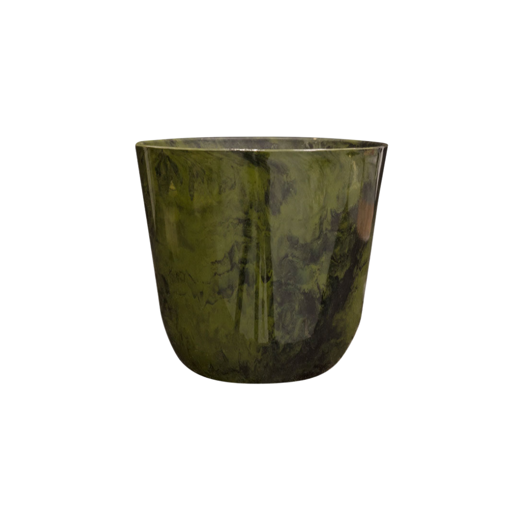 Pot Palermo marble - groen - Ø30cm - ↕28cm