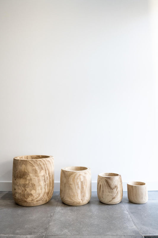 Pot Hout lichtbruin Pia - Ø23cm - ↕25cm