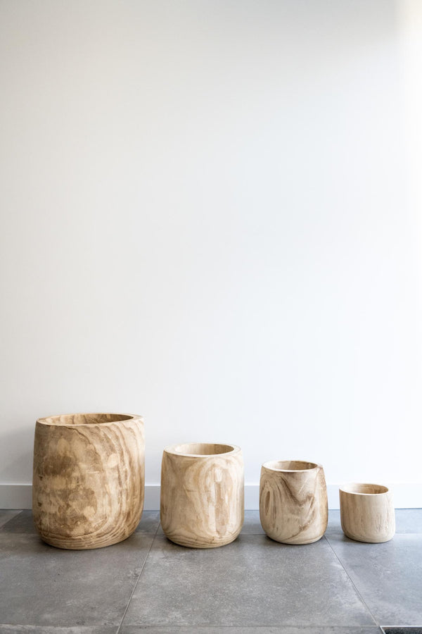 Pot Hout lichtbruin Pia - Ø23cm - ↕25cm