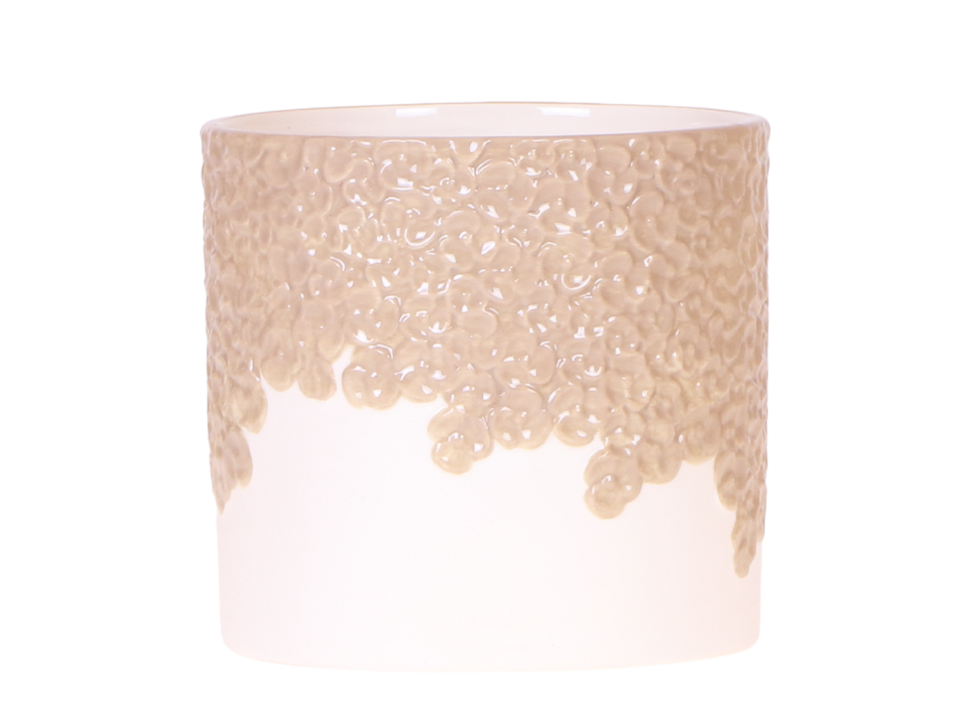 Sierpot Bloom - zand - Ø12cm
