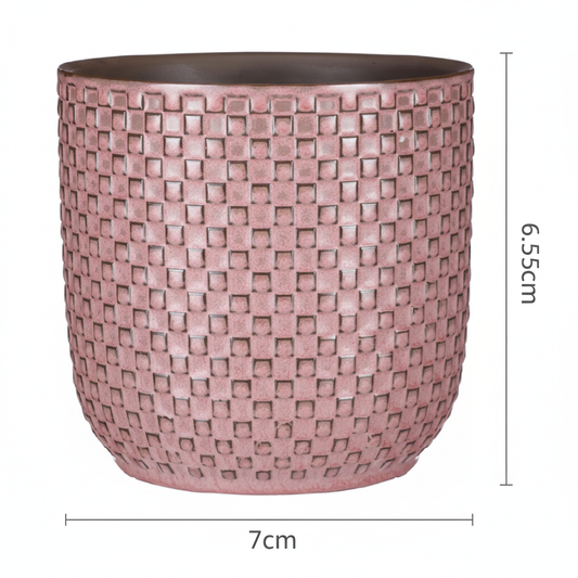 Pot Mini relief - roze - Ø7cm
