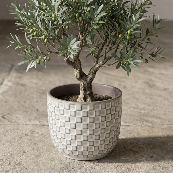Pot Mini relief - wit - Ø7cm