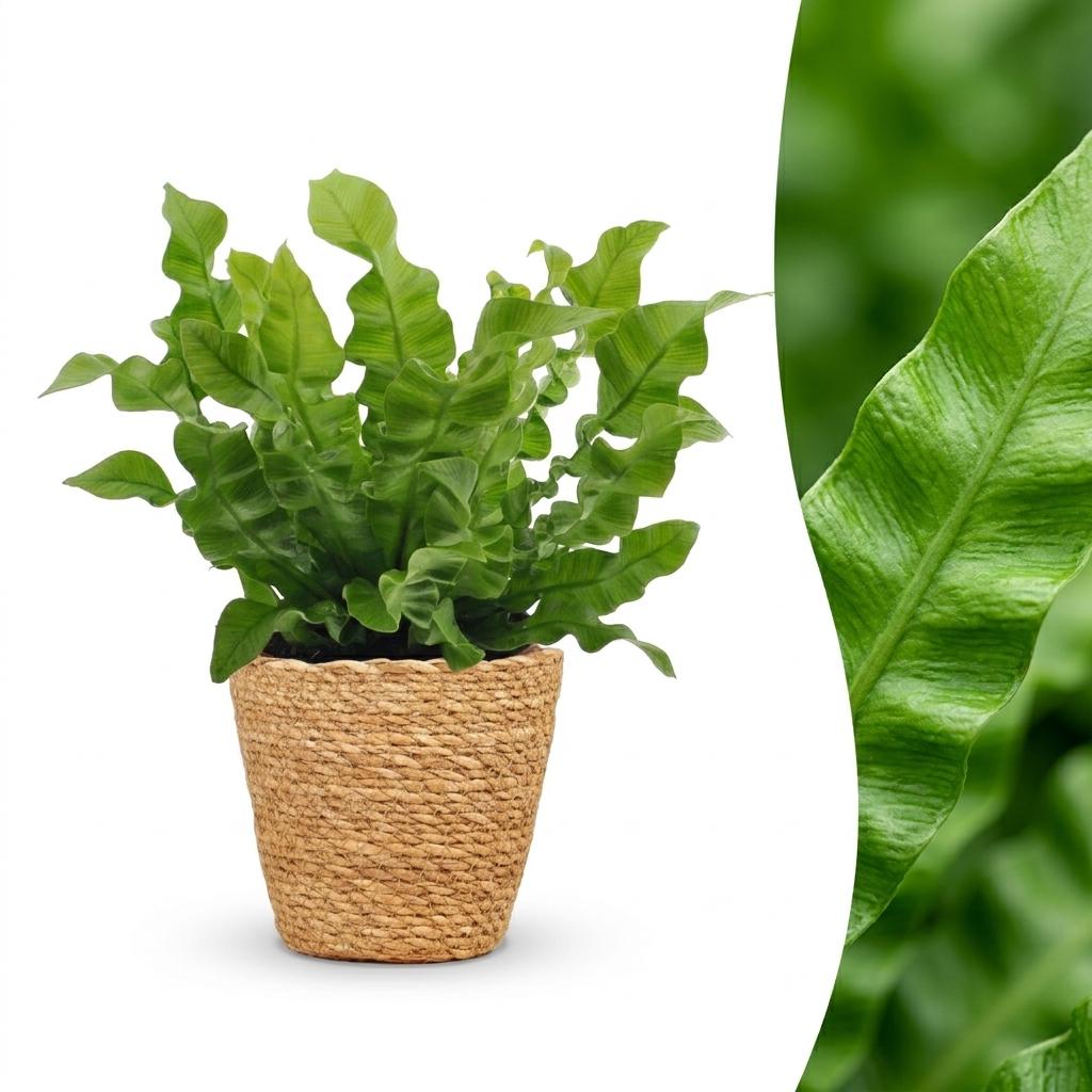 Tongvaren - Asplenium Crispy Wave - incl. mand - Ø12cm - ↕30cm