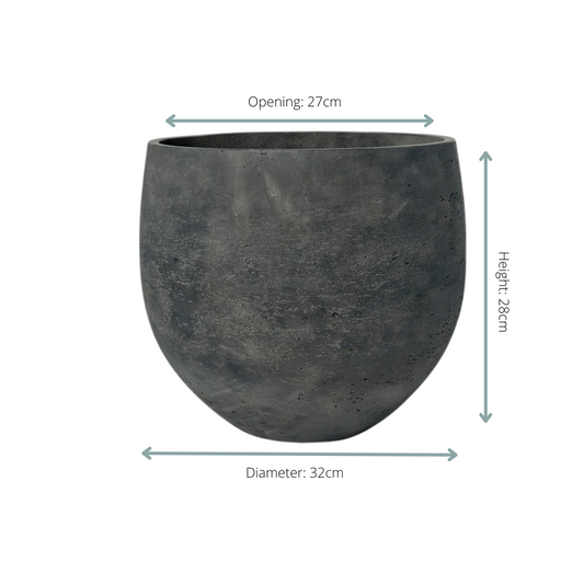 Pot Orb - black washed - Ø32cm - ↕28cm