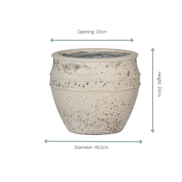 Pot Athena M - chalk white - Ø41cm - ↕33cm