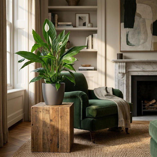 Lepelbloem - Spathiphyllum - incl. Pot - Grijs - Ø21cm - ↕80cm