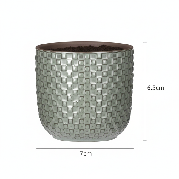 Pot Mini relief - groen - Ø7cm