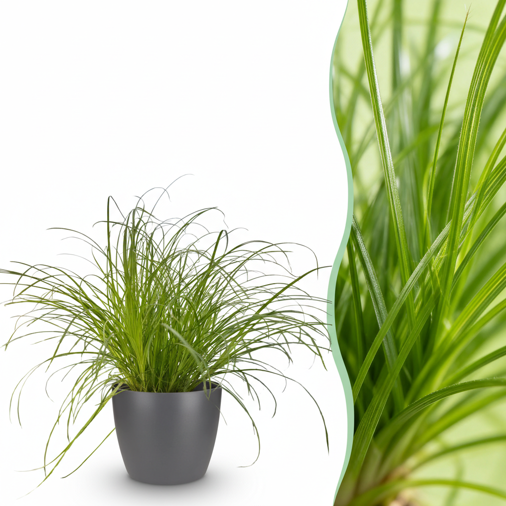 Kattengras - Cyperus alternifolius 'Zumula' - incl. sierpot grijs - Ø12cm - ↕20cm