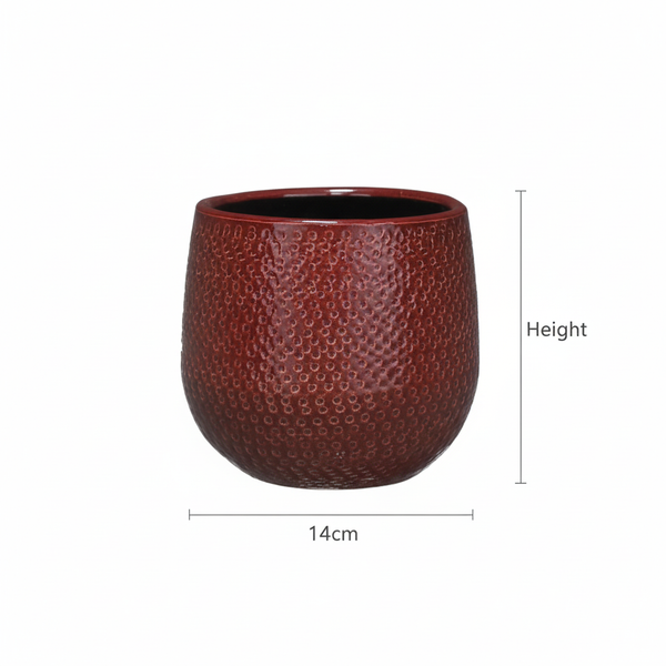 Pot Gabriel rond - bordeaux - Ø14cm