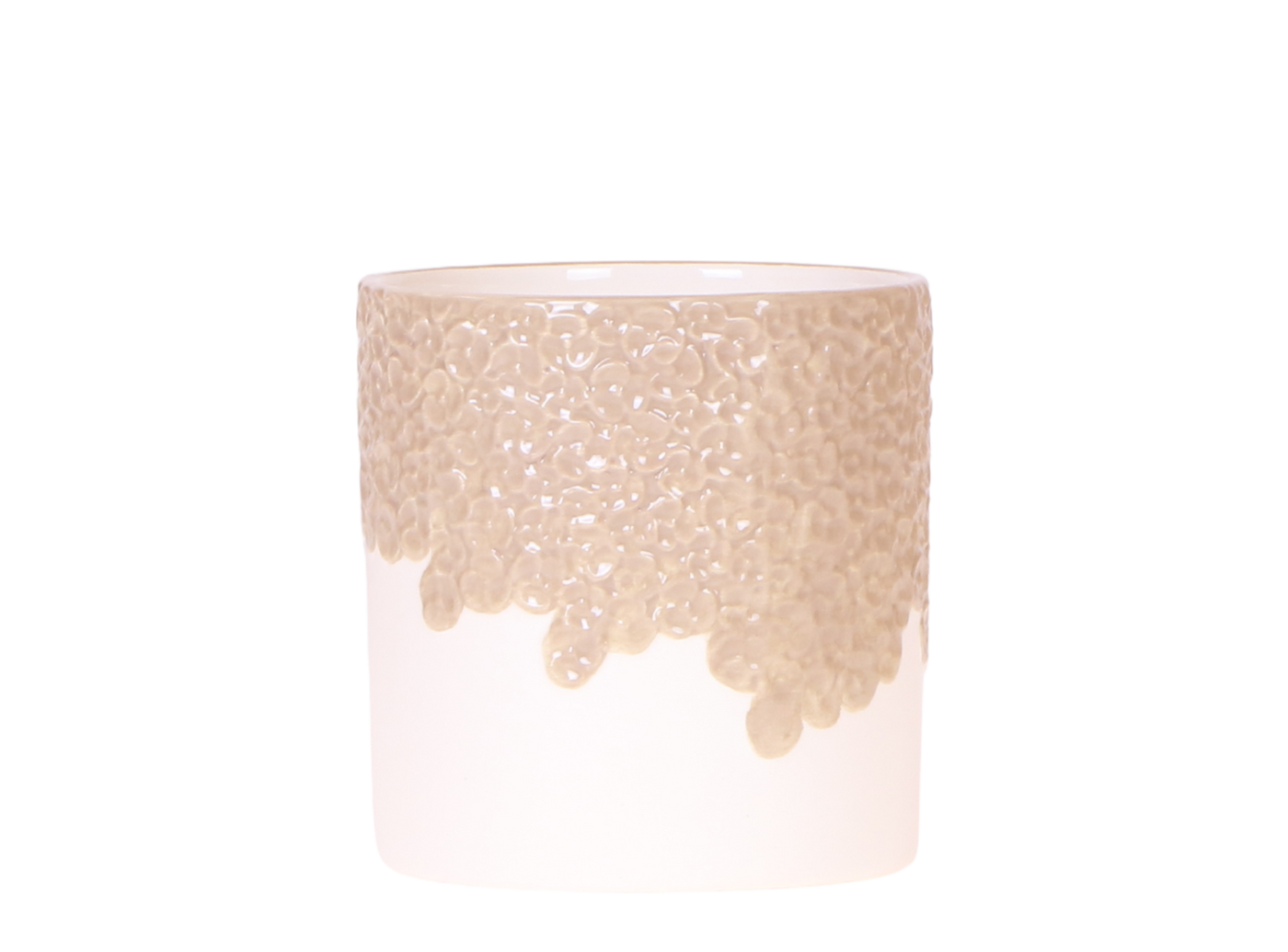 Sierpot Bloom - zand - Ø9cm