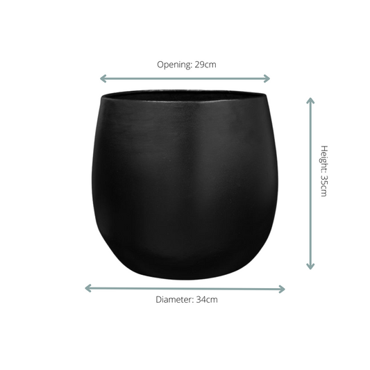 Pot Stijn - zwart - Ø34cm - ↕35cm