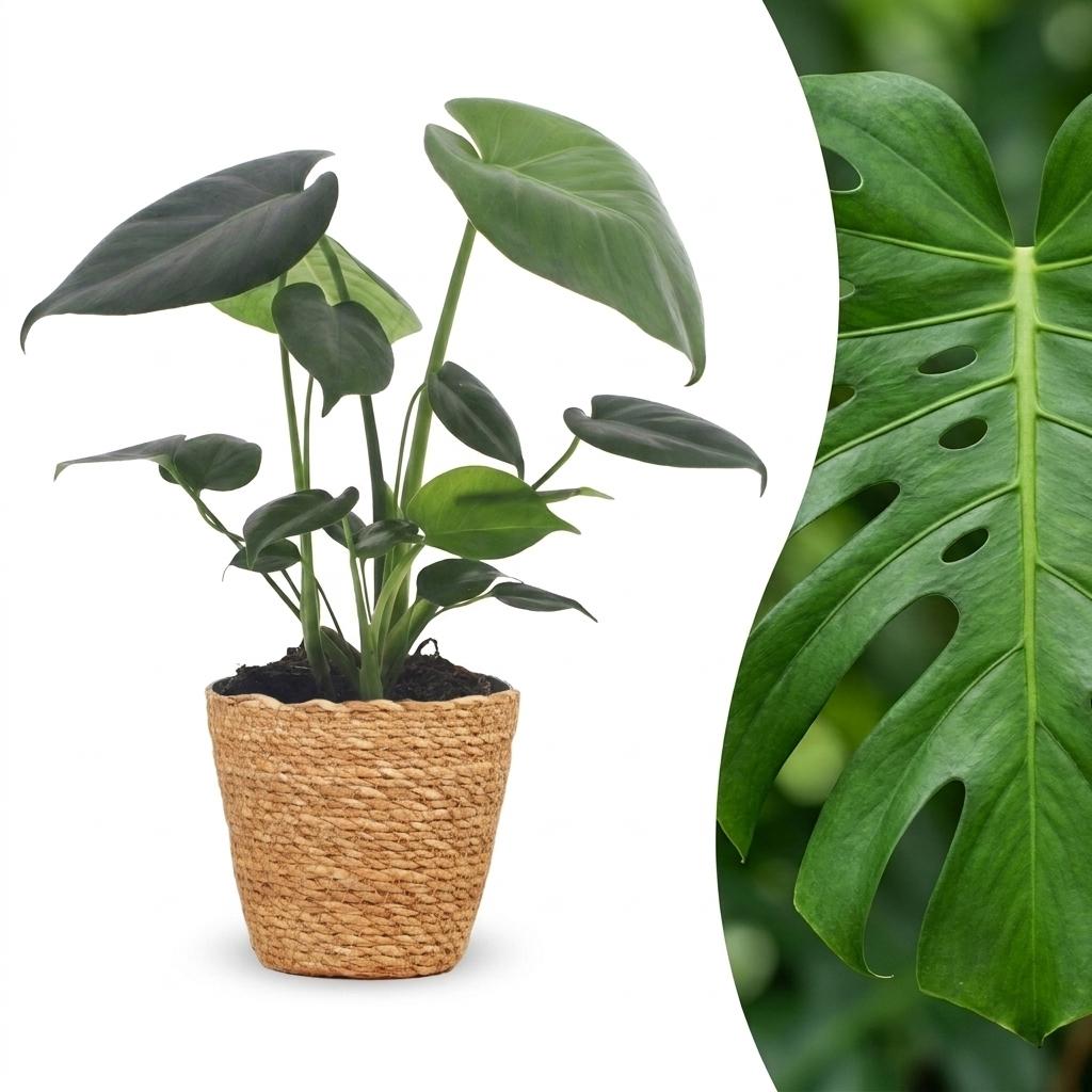 Gatenplant - Monstera Deliciosa - incl. mand - Ø12cm - ↕30cm