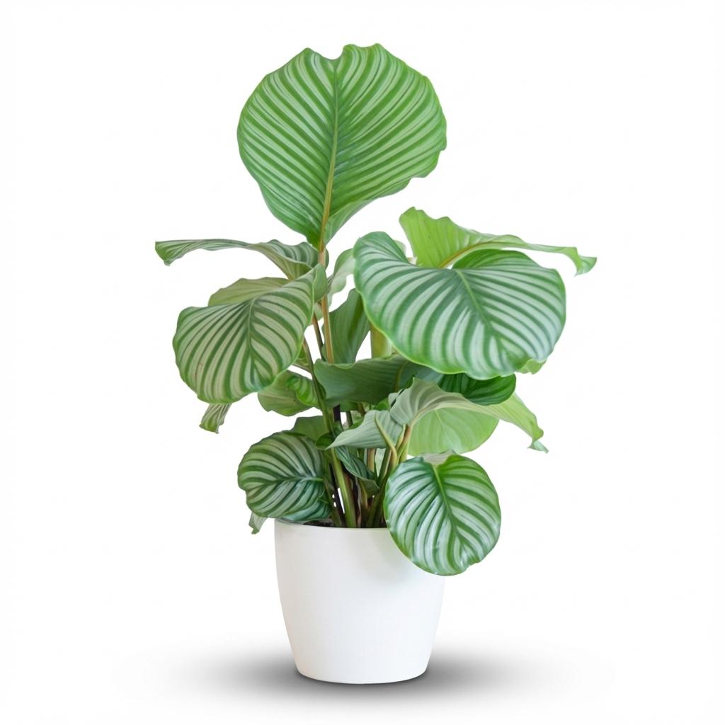 Calathea Orbifolia - incl. Pot - Wit - Ø21cm - ↕65cm