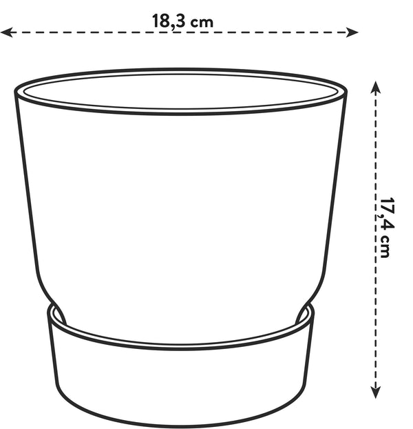 Pot Elho Greenville Round - wit - Ø18cm - ↕17cm