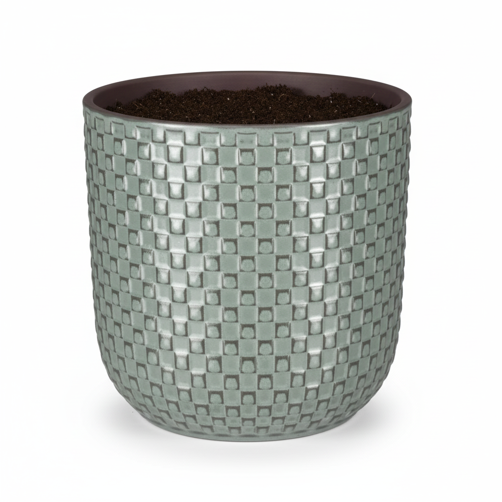 Pot Relief - saliegroen - Ø13,5cm - ↕13cm
