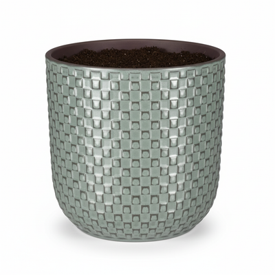 Pot Relief - saliegroen - Ø13,5cm - ↕13cm