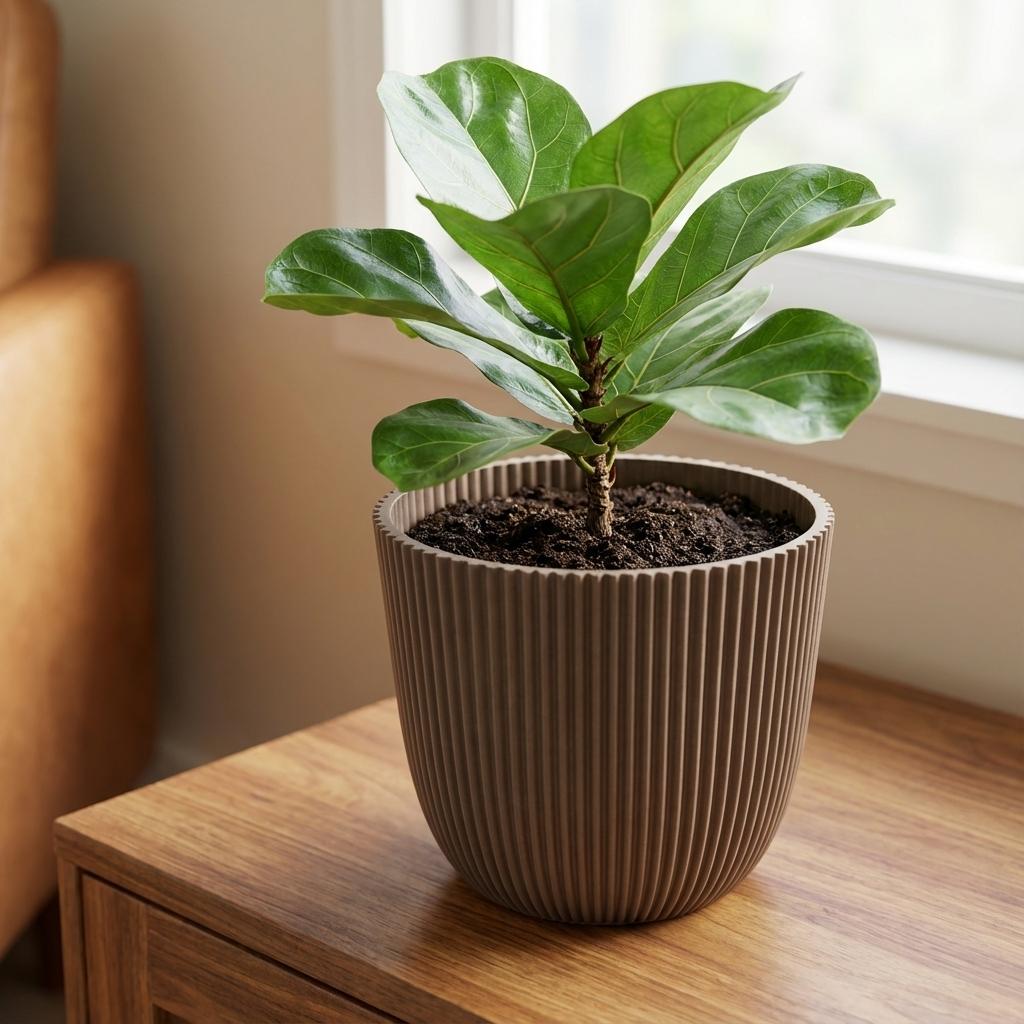 Pot Capi Nature Groove Made With Warm - taupe - Ø17cm