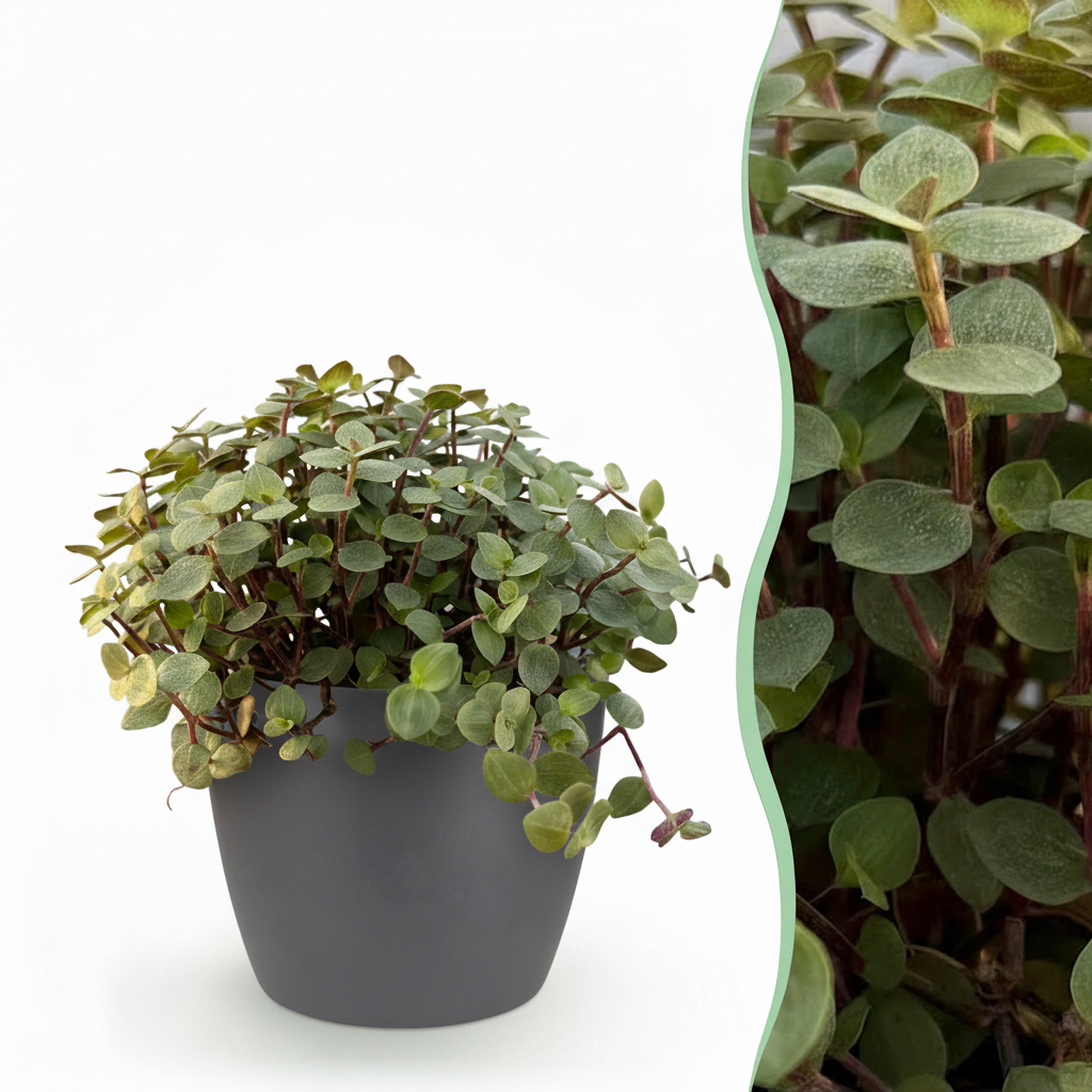 Kruipplantje - Callisia repens - incl. sierpot grijs - Ø12cm - ↕18cm