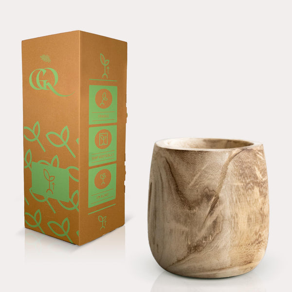 Pot Hout lichtbruin Pia - Ø23cm - ↕25cm