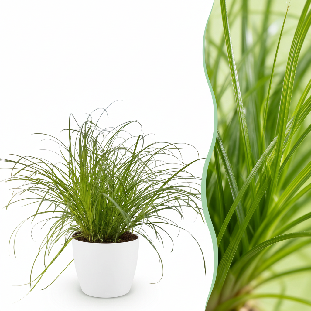Kattengras - Cyperus alternifolius 'Zumula' - incl. sierpot wit - Ø12cm - ↕20cm