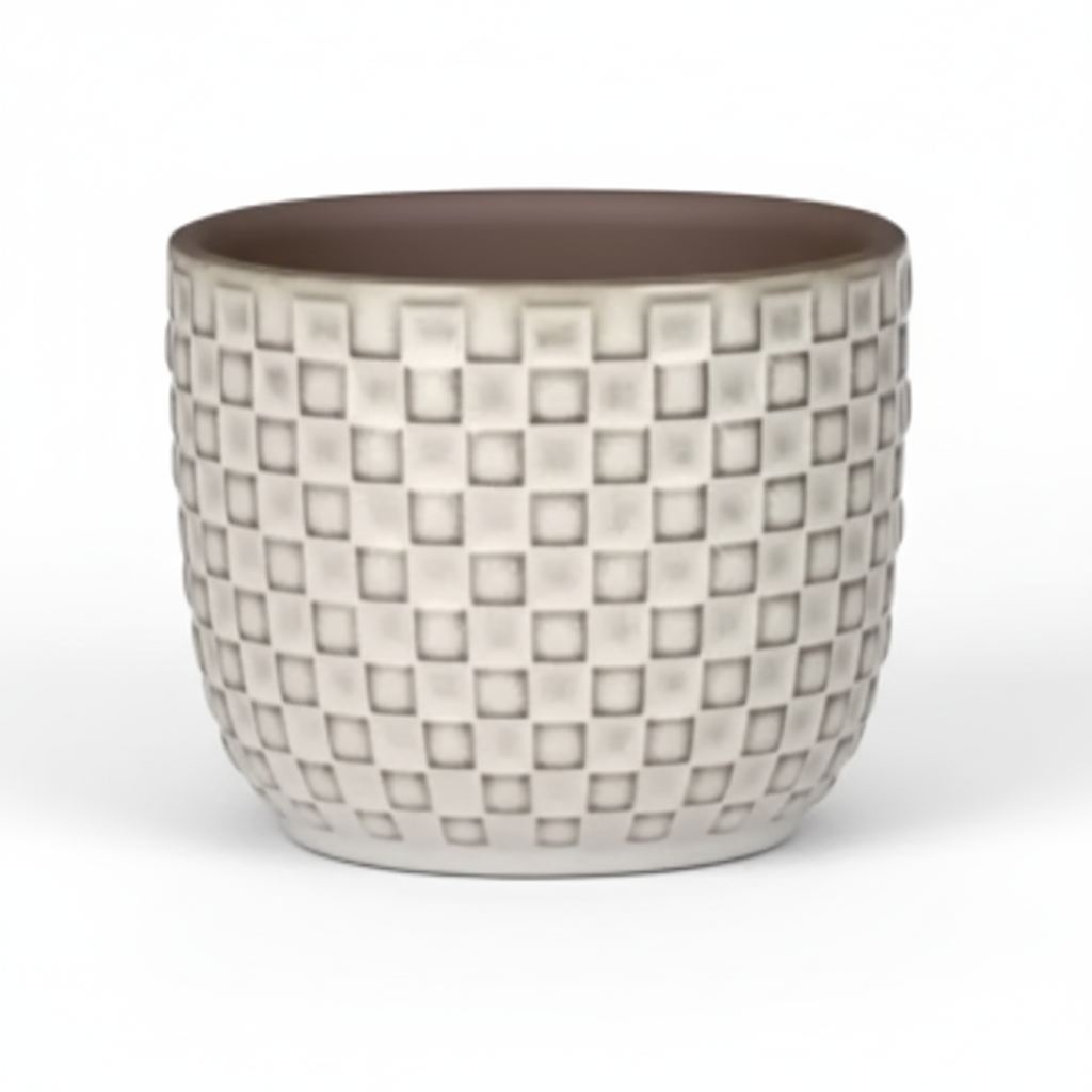 Pot Mini relief - wit - Ø7cm