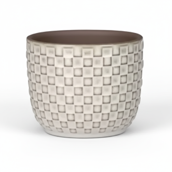 Pot Mini relief - wit - Ø7cm