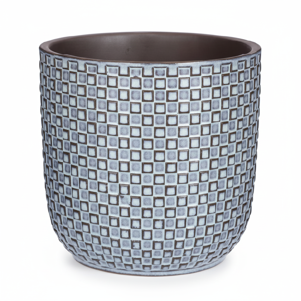 Pot Relief - blauw - Ø13,5cm - ↕13cm