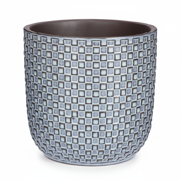 Pot Relief - blauw - Ø13,5cm - ↕13cm