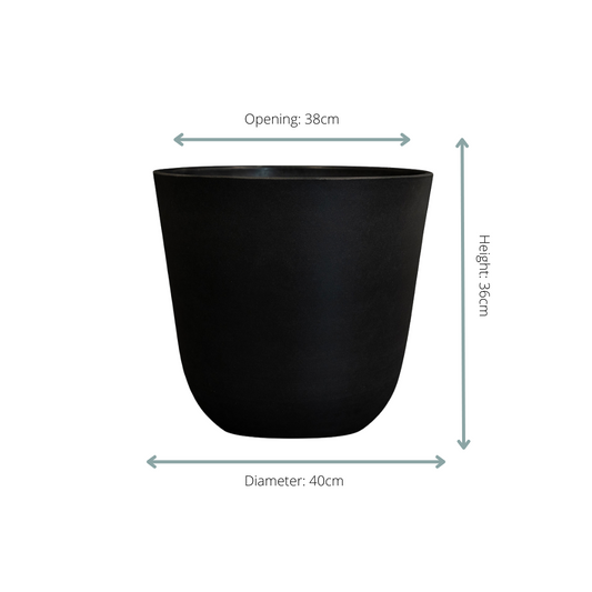 Pot Palermo - zwart - Ø40cm - ↕36cm