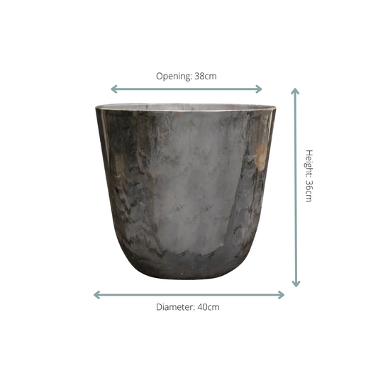Pot Palermo marble - grijs - Ø40cm - ↕36cm