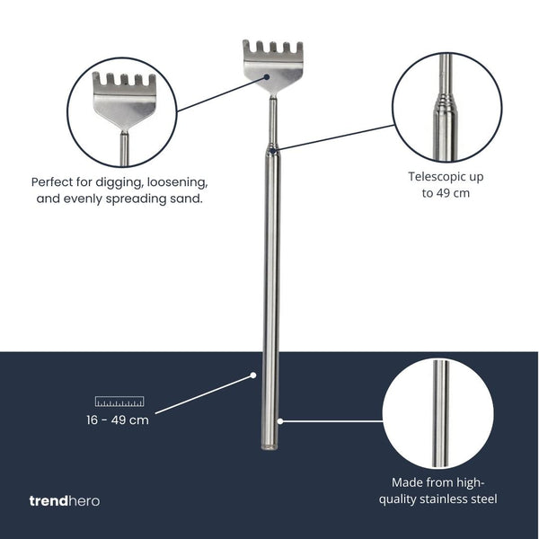 Terrarium Tool - Hark - 16-49 cm - Telescopisch - Roestvast staal (RVS)