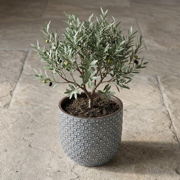 Pot Mini relief - blauw - Ø7cm