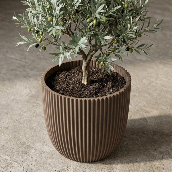 Pot Capi Nature Groove Made With Warm - taupe - Ø22cm