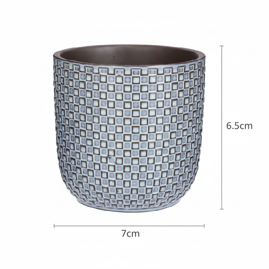 Pot Mini relief - blauw - Ø7cm